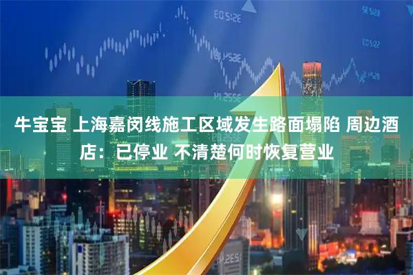 牛宝宝 上海嘉闵线施工区域发生路面塌陷 周边酒店：已停业 不清楚何时恢复营业