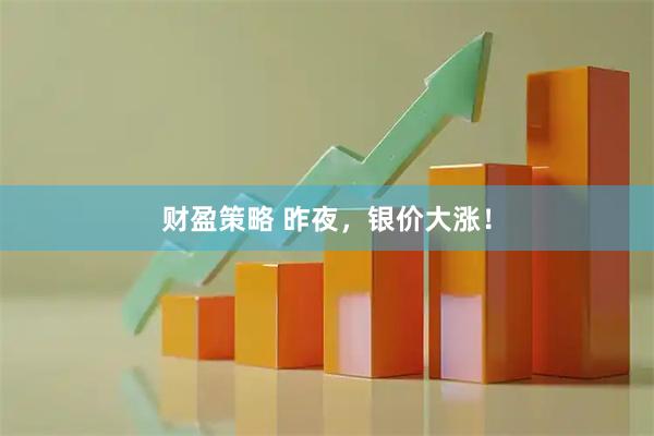 财盈策略 昨夜，银价大涨！