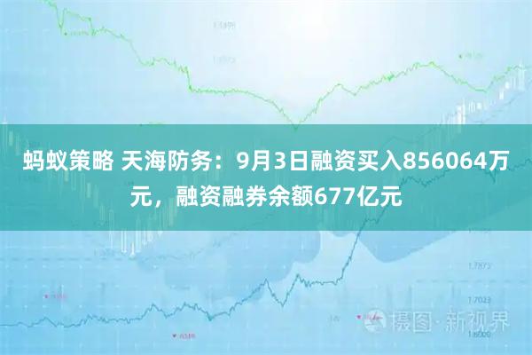 蚂蚁策略 天海防务：9月3日融资买入856064万元，融资融券余额677亿元